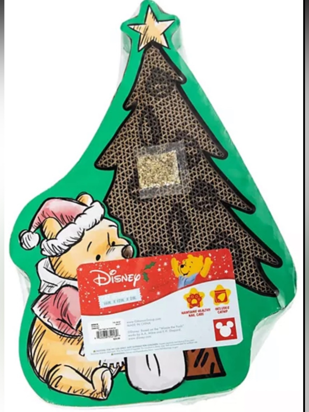 Disney Winnie the Pooh Green Christmas Tree Cat Scratcher